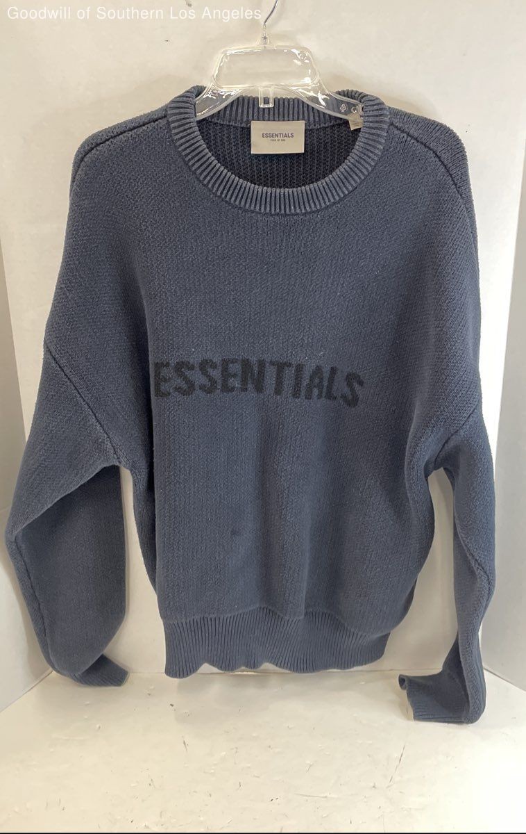 Fear Of God Essentials Men’s Navy Blue Knit Crew Neck Sweater (M)