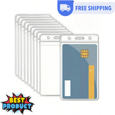10Pc Clear ID Card Badge Holder Reusable Credit Card Case Wallet Badge Protector