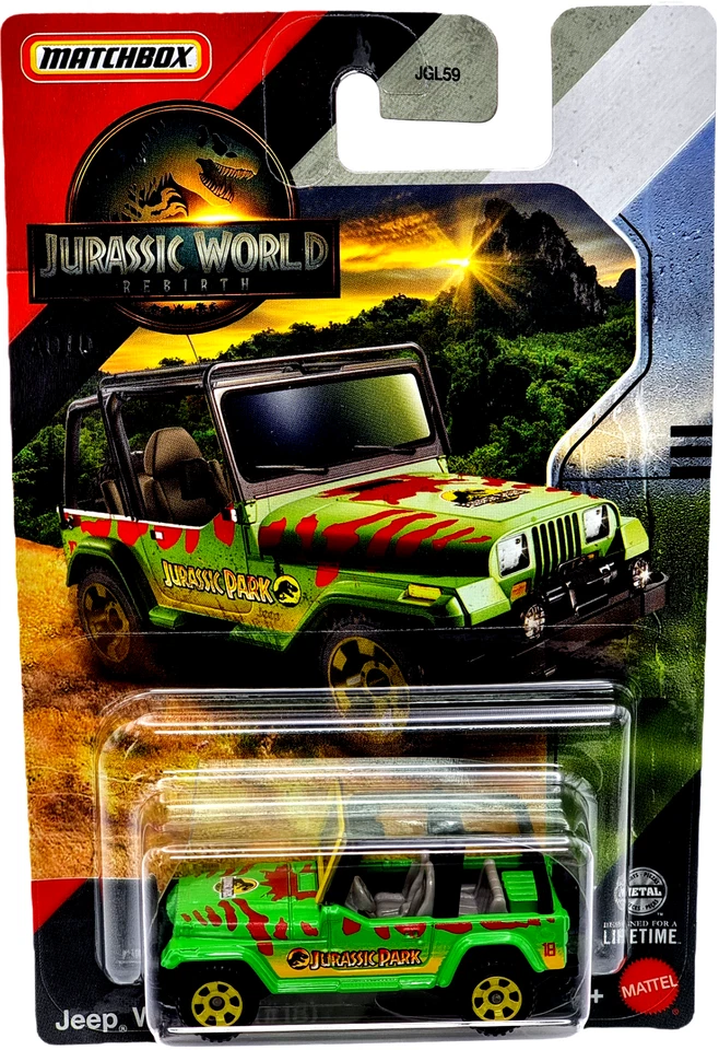 Mattel Matchbox Jurassic World Rebirth Cars Auto Jeep Wrangler Jurassic-Park