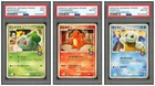Pokemon PSA 8 & 9 Bulbasaur & Squirtle & Charmander Promo 2008 DPt-P 10th JPN