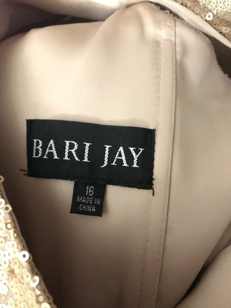 Gold Sequinned Gown, Bari Jay NWT | eBay