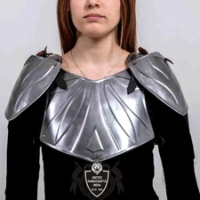 Medieval Lady Armor Pair of Pauldron With Breastplate Handmade Wearable Armor