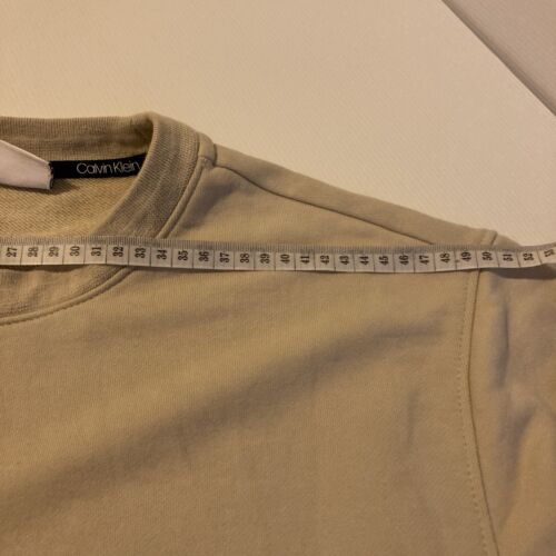 Calvin Klein Jumper Mens X Large Beige Long Sleeve Logo Sweater - Picture 10 of 11