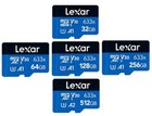 Lot de cartes mémoire microSD Lexar haute performance 32 Go 64 Go 128 Go 256 Go C10 100 Mo/s