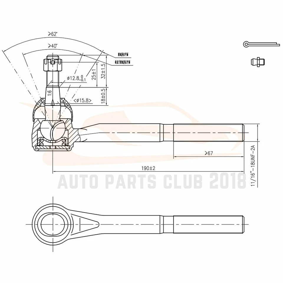 14x For 1988 1989-1991 GMC C1500 Chevrolet C1500 Suspension Tie Rod Ends Kit Foto 4 de 4