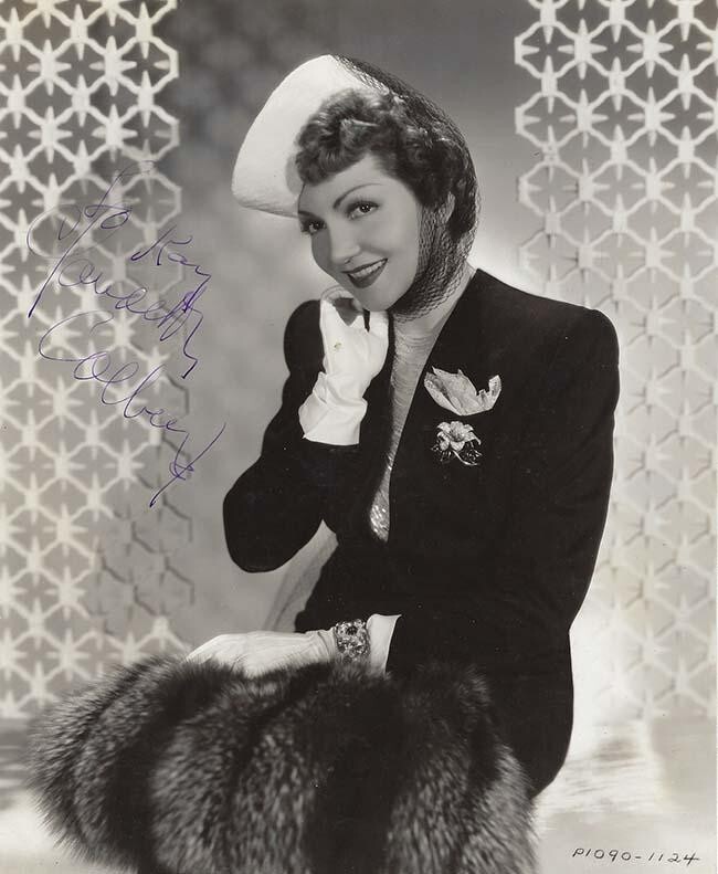 Actress CLAUDETTE COLBERT '30s Signed Photo – IMITATION OF LIFE