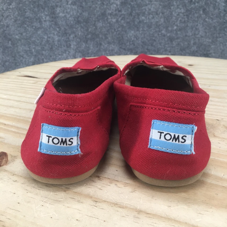 Toms Zapatos Mujer 8.5 Clásicos Alpargata Mocasín Sin Cordones Rojo Lona Planos Foto 4 de 4