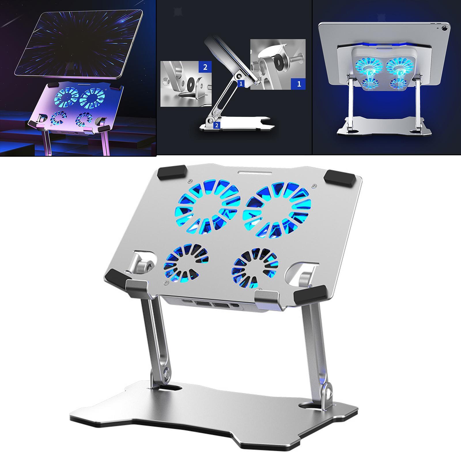 Tablet Stand with Cooling Fan Foldable Portable Holder for Desk Table Office-image
