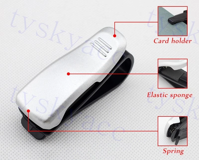 Piezas interiores de coche visera de sol clip soporte tarjeta vidrio para gafas de sol gafas Foto 4 de 4