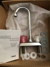 Kohler Two Handle Bar Sink Faucet New In Open Box, Silver