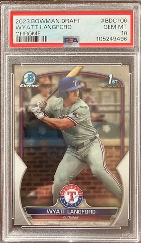 WYATT LANGFORD 2023 Bowman Chrome Draft 1st Prospect PSA 10 Gem Mint BDC106