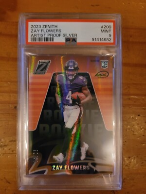 2023 Zenith #200 Zay Flowers Rookie Artist Proof Silver PSA 9 Mint