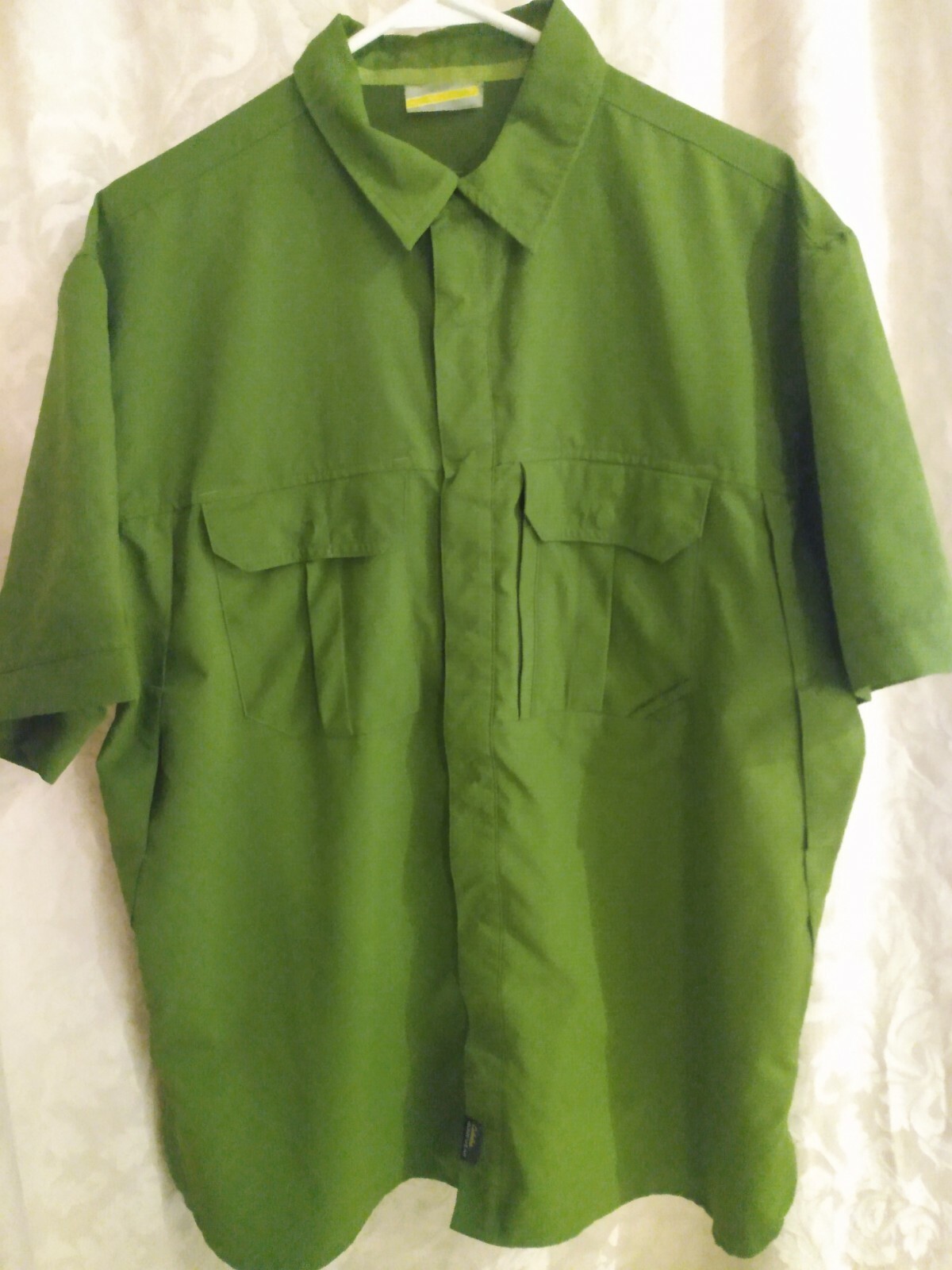 Cabela's Shirt Green Fishing Performance Short Sleeve… Gem