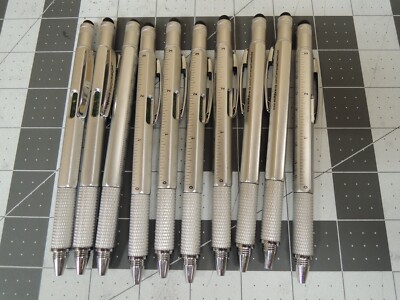 (10) Multifunction Tool Pen, 6 in 1 Tool w/ Ballpoint Pen, Touch Screen Stylus