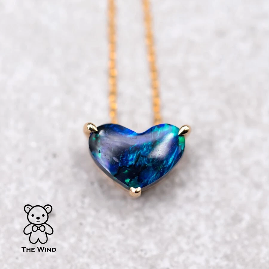 Heart shaped cheap opal necklace