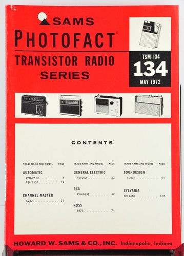 Sams Photofact Transistor Radio Series TSM-126 through TSM-159 (Select Volume) - Picture 9 of 28