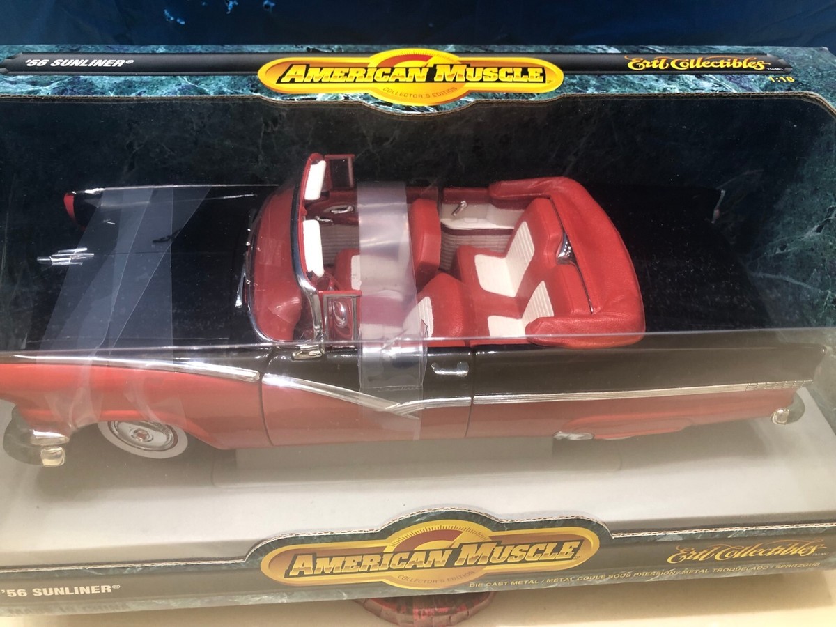 1956 FORD SUNLINER FIESTA RED & BLACK 1/18 AMERICAN MUSCLE ERTL