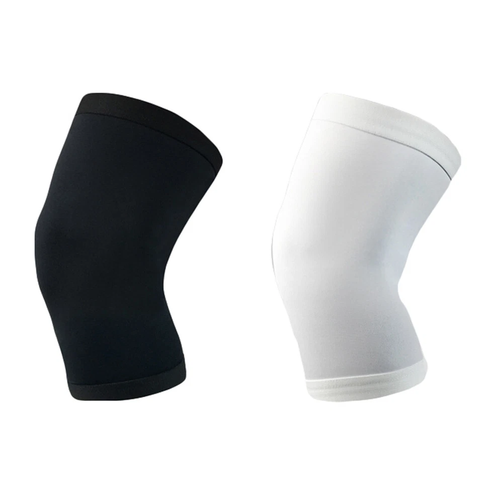 2 PCS Sports Safety Knee Pads Training Knee Brace Black White Compression Sleeve - Image 2 of 4