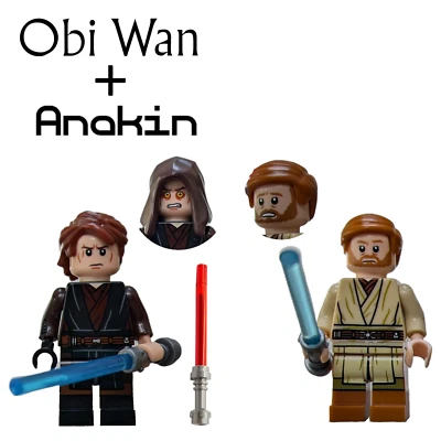 Lego Star Wars - Anakin Skywalker and Obi-Wan Kenobi Custom Minifigures