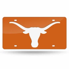 Texas Longhorns NCAA Orange Laser Tag License Plate