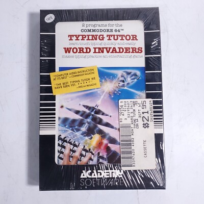 Commodore 64 Typing Tutor & Word Invaders Sealed NIB Academy Software
