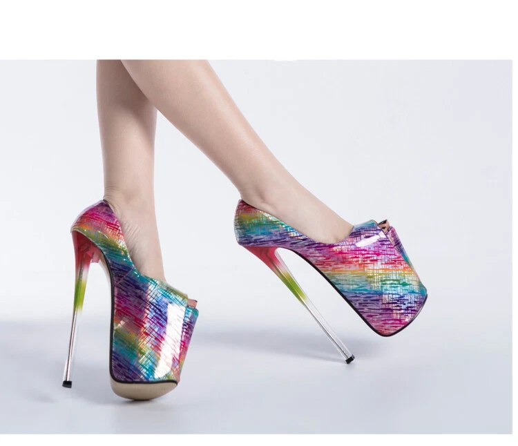Ультра высокий заглянуть носок Rainbow каблуки перетащить королева мужской платформе Stiletto плюс обувь - Изображение 2 из 4