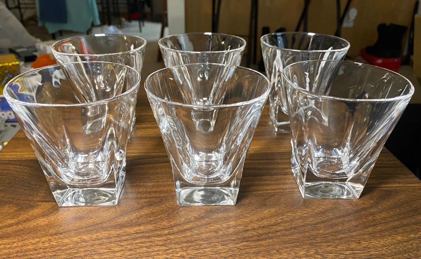 6 Royal Crystal Rock RCR Fusion Ultraclear Crystal Old Fashioned Whiskey Glasses