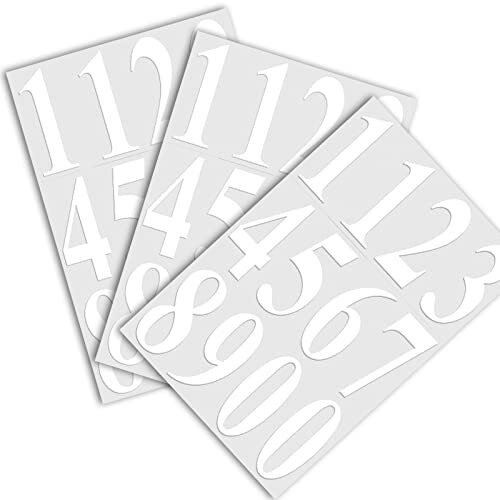 1224 Pcs Self-Adhesive Vinyl Letters & Numbers Stickers - 12 Sheets, 0.8 & 1.6 Inch, White, Waterproof