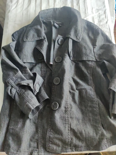 Sandro Sportswear Y2K Charcoal Jacket Women's Size PM Petite EUC