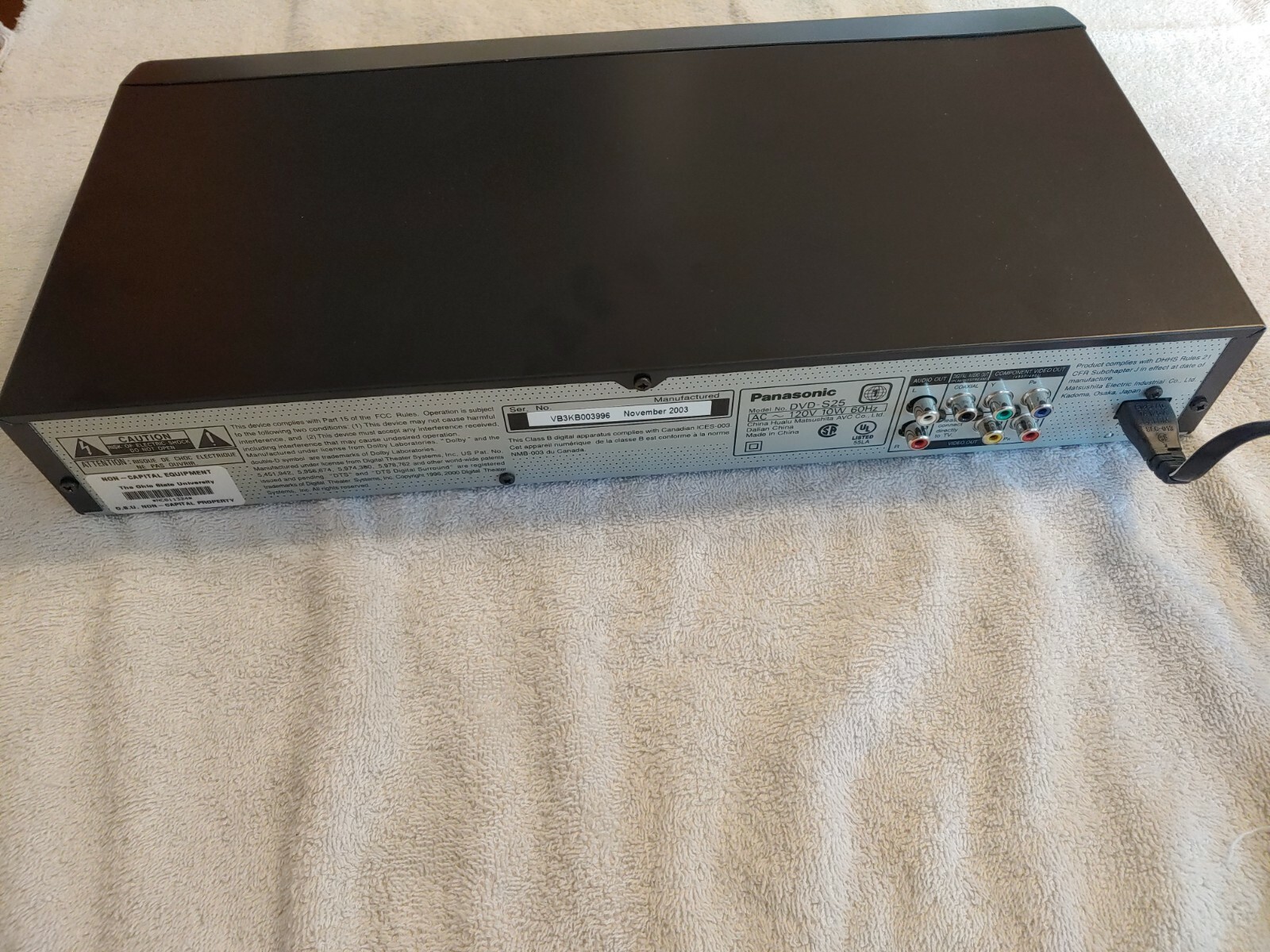 Panasonic DVDS25 Progressive Scan DVD/CD Player Tested eBay