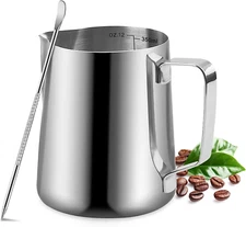 Milk Frothing Pitcher - 350Ml/600Ml Milk Frother Cup Stainless Steel Jug Steamin