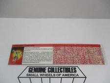 "Vintage" Transformers Streetwise TECH SPEC CARD Original Part 1985 G1 