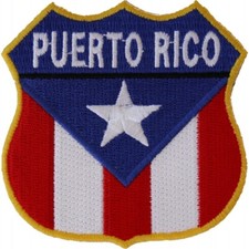Puerto Rico Shield  Flag Embordered Patch 3" x 3"