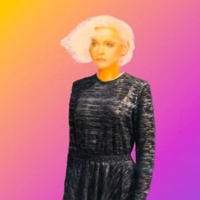 THE ALLEY Black Dress Silver Gold Threads Fit and Flare Made in Canada Size M