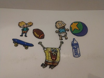 Lot Of 7 Nickelodeon Embroidered Patches SpongeBob, Rugrats, Hey Arnold