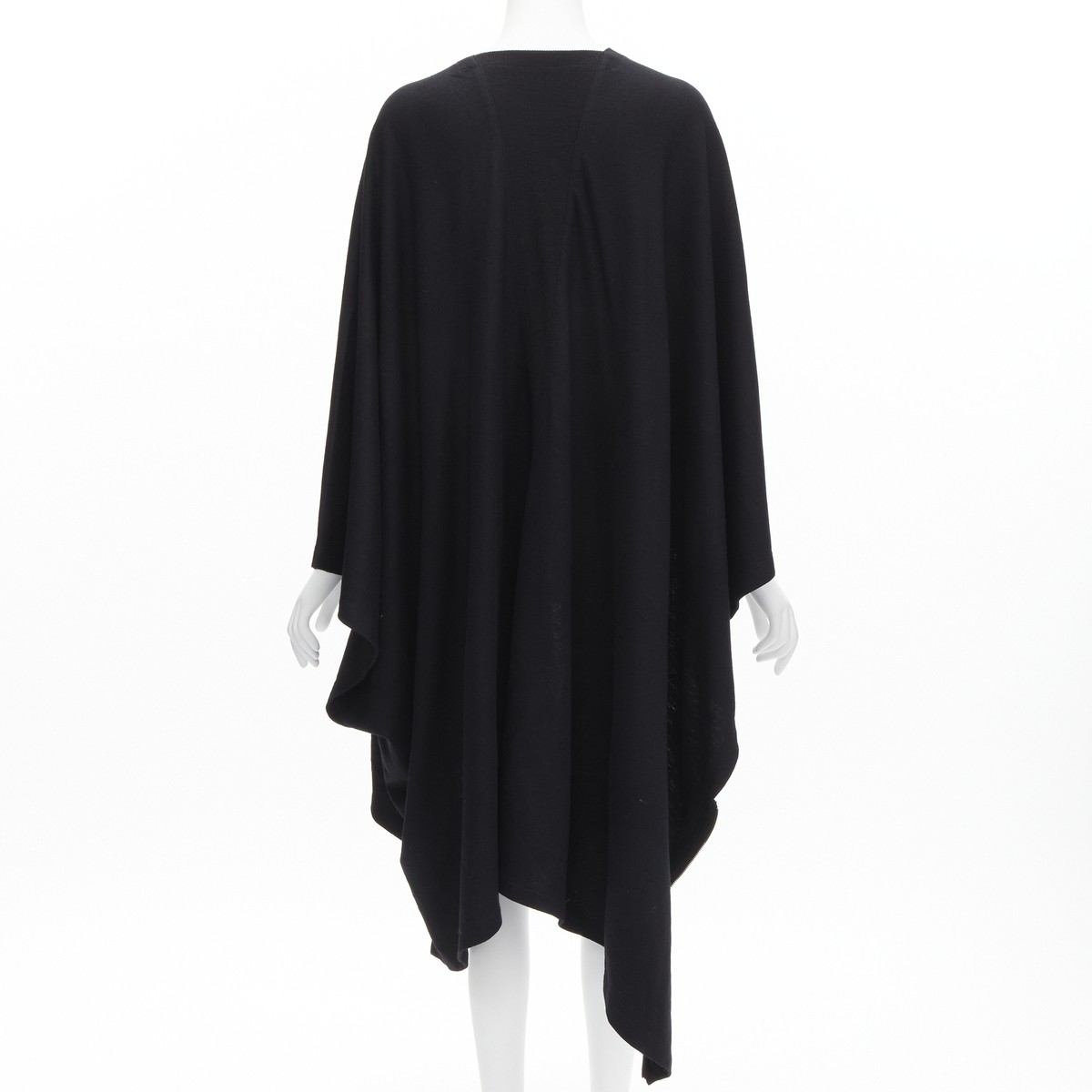 ISSEY MIYAKE 1980s Vintage black wool side zip draped cowl