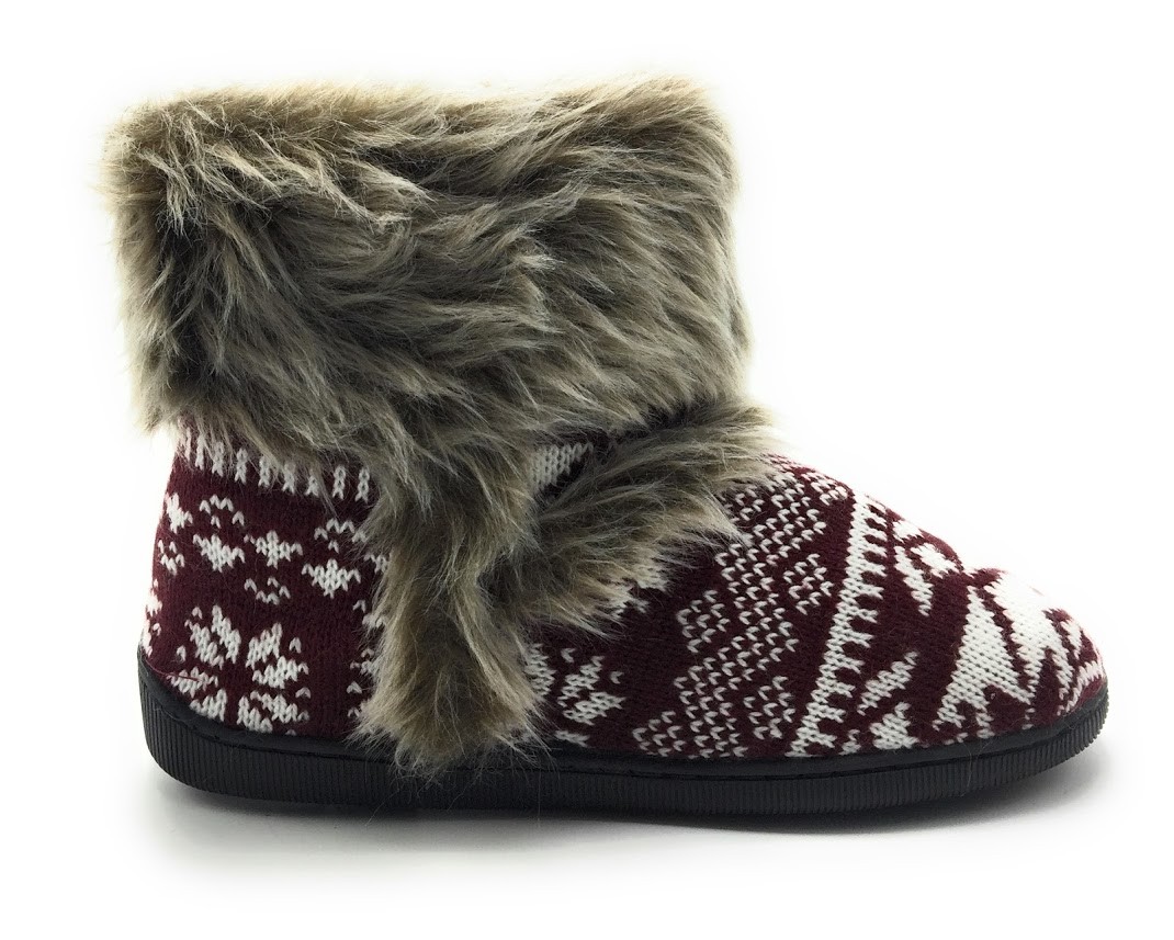 Women's New Winter Knitted Sweater Boots Fur Inside House slippers Shoe ...