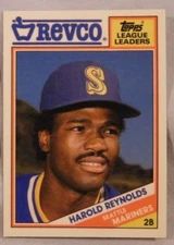  (2)  1988 Topps Revco League Leaders Harold Reynolds Mariners Baseball Card 