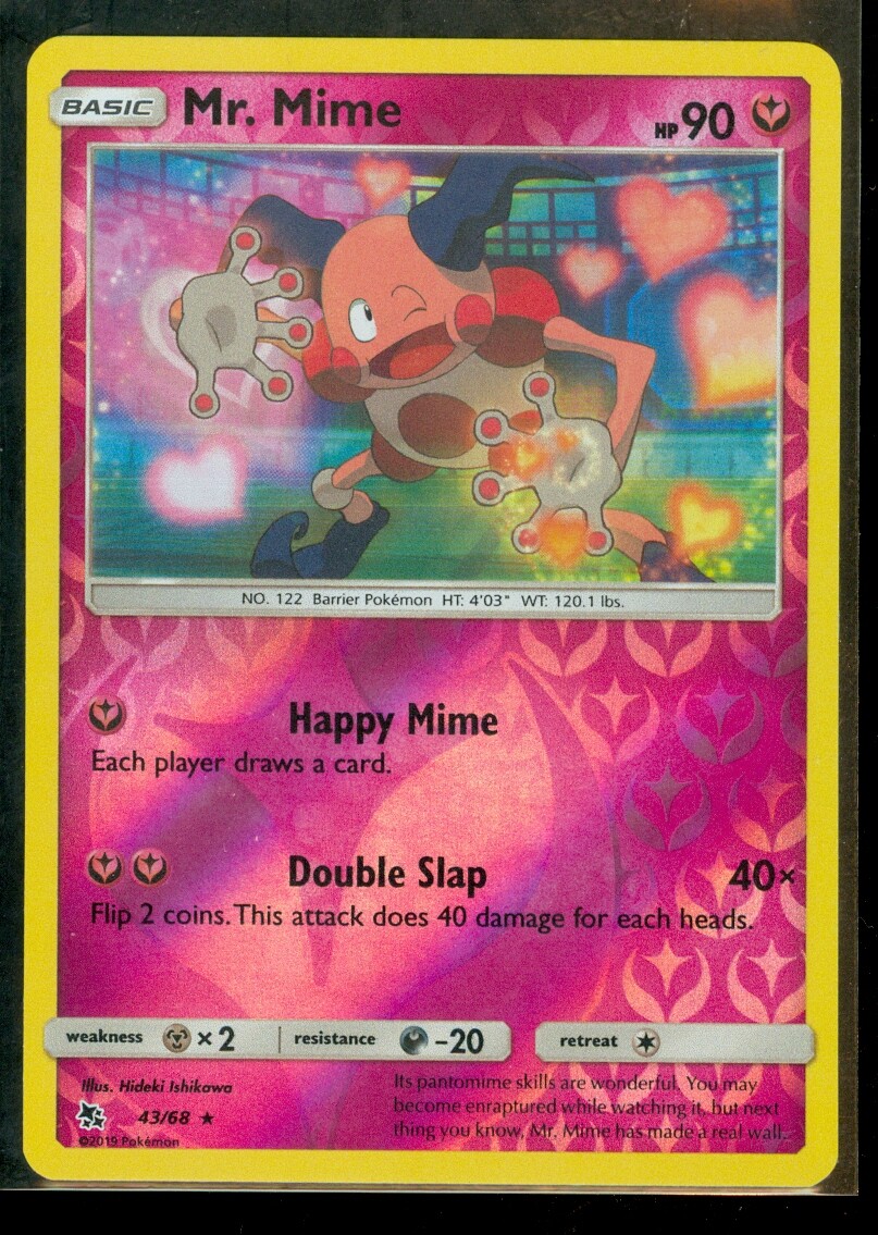Pokemon MR. MIME 43/68 Hidden Fates RARE Rev Holo - - MINT