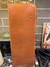 vtg tie travel case deep buffed cowhide made in usa zippered case
