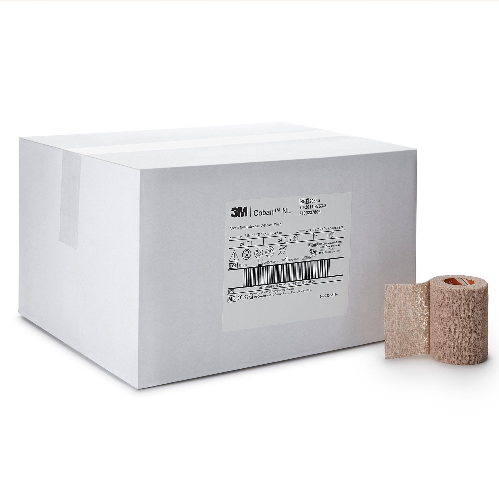 3M Coban LF Self-adherent Closure Cohesive Bandage, 3 Inch x 5 Yard ...