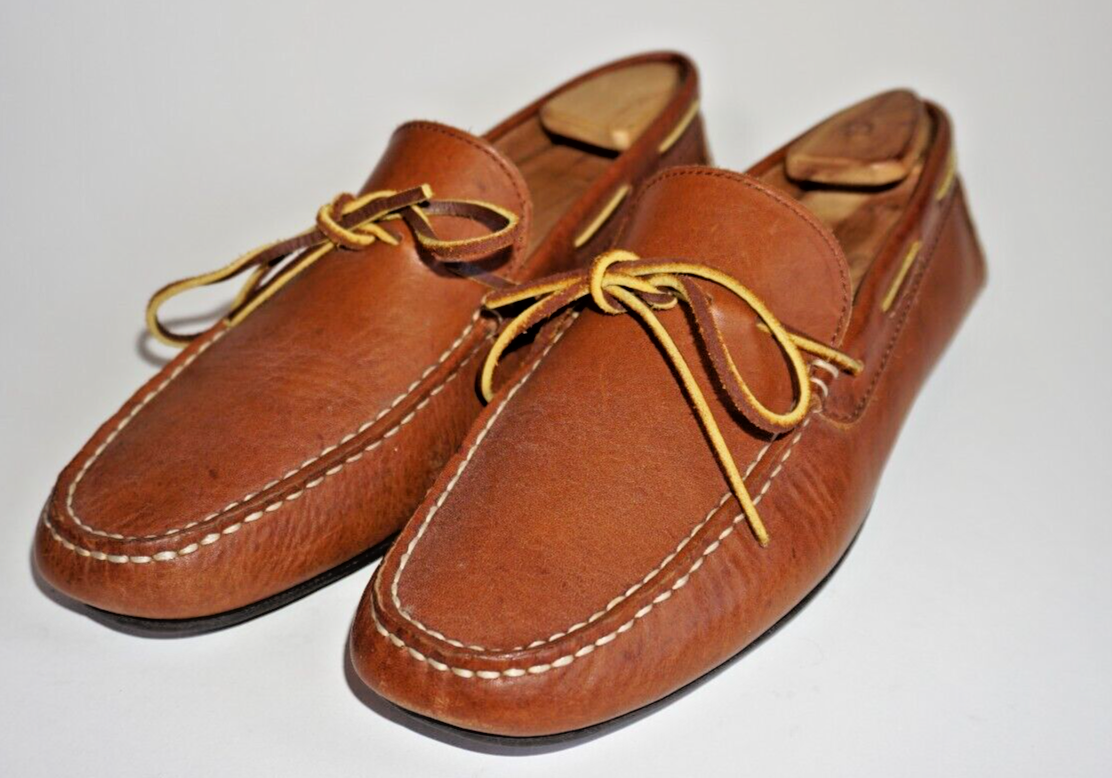 $295 Sid Mashburn Driving Moccasin Brown Leather Boat Shoe  display picture 1