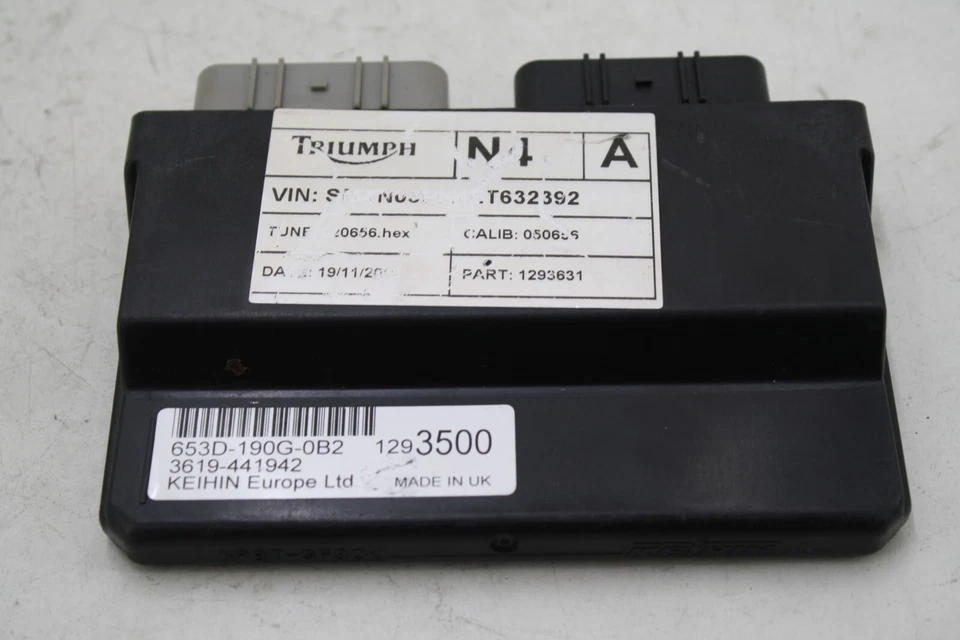 2014 TRIUMPH SPEED TRIPLE R 1050 ECU ECM BASE CDI COMPUTER T1293631 - Image 2 of 4
