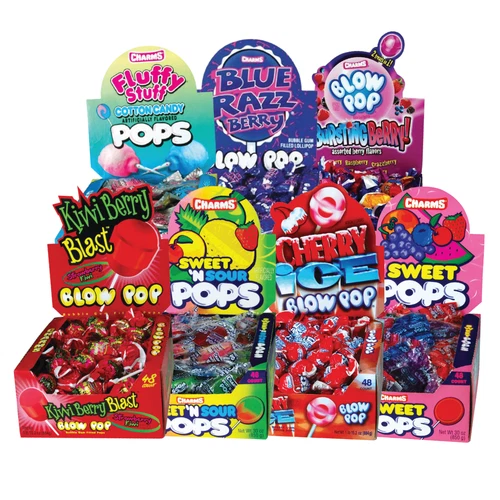 Charms Variety Flavor Bubble Gum Filled & Flat Blow Pops | .65oz | Mix Match