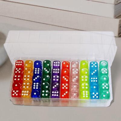 100x 6-seitige Spiele Würfel Set farbige Acryl Würfel abgerundet
