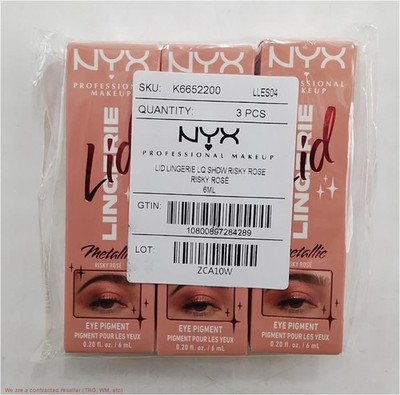 LOT OF 3!!! NYX Lid Lingerie Cream Eye Pigment 24H Smudge-Proof 04 Risky Rose