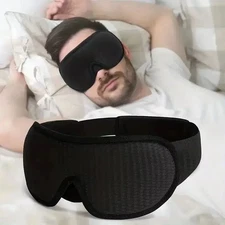 3D Sleep Eye Mask Soft Padded 100% Lights Blocking Blindfold for Travel & Night