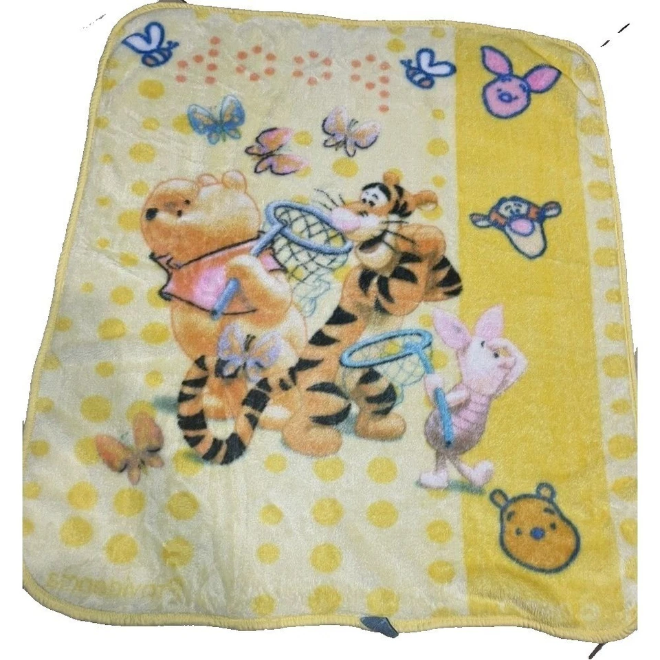 Manta de felpa de colección difícil de encontrar Disney Winnie the Pooh 45x51 amarilla Rachel Tigger México Foto 2 de 4