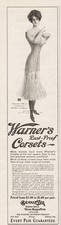 1909 Warner Bros Corsets Rust Proof Rubber Button Hose Supports Lingerie Ad