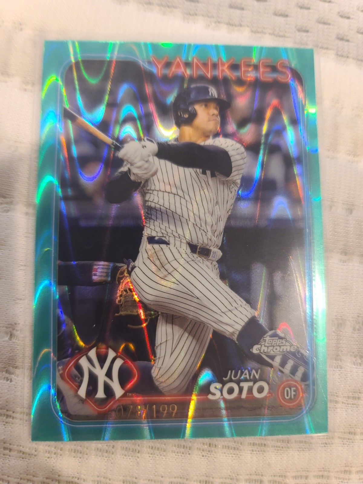 2024 Topps Chrome Juan Soto #150 Aqua Lava Refractor /199